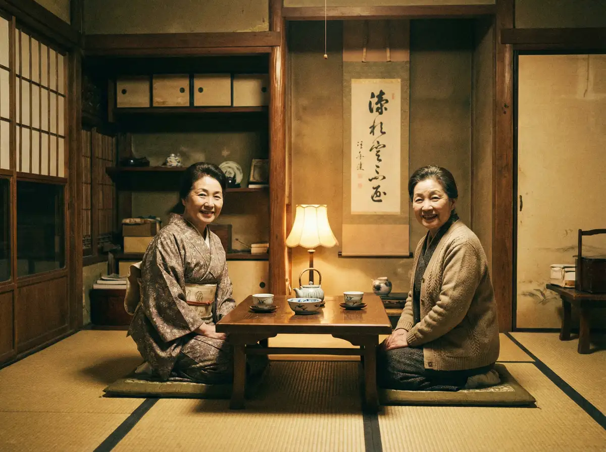 两位优雅的 仓井空 | 仓井空电影大全 - 仓井空官方平台在线观看 在日式茶室中品茶交谈